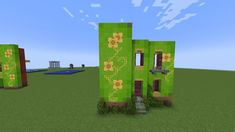 an image of a green building in minecraft