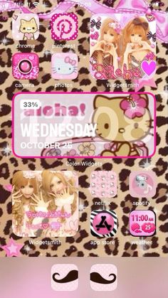 an image of a girly theme on a cell phone