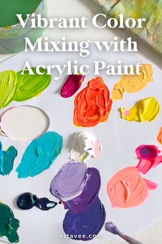 vibrant color mixing with acrylic paint is an easy and fun activity for kids