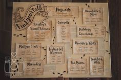 an old fashioned family tree is displayed on a wooden board with black writing and scrolls