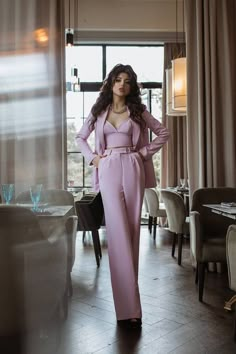 Pink Suits Women, Pantsuit For Women, Women Wide Leg Pants, Sweetheart Top, Formal Wear Women, Trouser Suit, Womens Blazer, Suiting Fabric