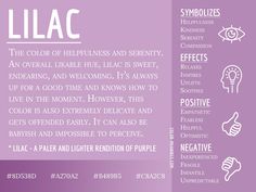 the label for lilac is shown in white and purple, as well as an image of