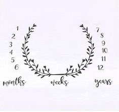 a drawing of a wreath with the words months and years written in black on white paper