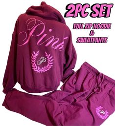 VICTORIAS SECRET PINK OVERSIZED FULL ZIP HOODIE & PANTS 2PC SET BRAND NEW WITH TAGS VIVID MAGENTA BEAUTIFUL 2PC SET OVERSIZED FIT!! HOODIE IS AVAILABLE IN XS OR S & SMALL PANTS BEAUTIFUL COLOR , SOLD OUT QUICKLY! GUARANTEED AUTHENTIC  SHIPS TODAY Pink Sweatpants For Fall Loungewear, Fall Pink Sweatpants For Loungewear, Pink Fall Tracksuit For Sports, Pink Hoodie Tracksuit For Winter, Pink Cotton Tracksuit For Streetwear, Pink Winter Sportswear Sweatpants, Pink Winter Tracksuit In Athleisure Style, Pink Athleisure Tracksuit For Winter, Pink Winter Athleisure Tracksuit