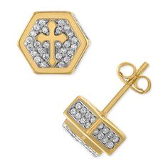 in stock Cross Stud Earrings, Cross Earrings Studs, Studs Men, Mens Crosses, Cross Earrings, Men Earrings, Fine Jewellery Earrings, Men's Jewelry, Cubic Zirconia