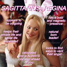 a girl with bunny ears holding a coffee cup in front of her face and the caption says, sagitatirus regna