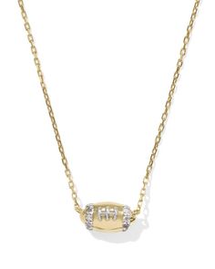 Tiny Diamond Football 14k Yellow Gold Pendant Necklace in White Diamond | Kendra Scott Kendra Scott Football Necklace, Football Necklace, Fancy Fits, Ring Sale, Tiny Diamond, Yellow Gold Pendants, Earring Sale, Gold Pendant Necklace, Quality Diamonds