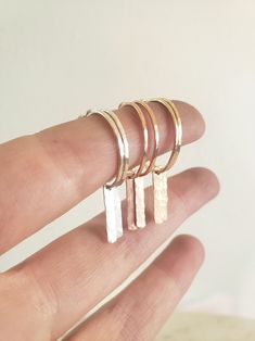 Dainty Hoop Earring, Small Rose Gold Hoops, Hoop Earrings With Charm, Small Gold Hoop Earrings, Gold Bar Drop Earrings, Small Hoop Earring - Etsy Tiny Minimalist Rose Gold Hoop Earrings, Tiny Rose Gold Minimalist Hoop Earrings, Minimalist Rose Gold Dangle Hoop Earrings, Simple Small Hoop Rose Gold Jewelry, Simple Rose Gold 14k Gold Filled Hoop Earrings, Simple Rose Gold Small Hoop Jewelry, Minimalist Rose Gold Dangle Cartilage Earrings, Hoop Earrings With Charm, Minimalist Earrings Silver