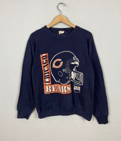 "*ITEM: 1991 NFL Chicago Bears American Football Vintage 1990s Chicago Bears Usa Crewneck Sweatshirt Size M *ITEM DETAILS: 👇🏻 Please be aware that all vintage items will usually show a few signs of wear or fading due to age, but anything visible such as stains or holes, and serious flaws have been photographed.For any further information on this item please contact us and we will be happy to help. *SIZE:MEDIUM *ACTUAL SIZE MEASUREMENT: 👇🏻 *PIT TO PIT(WIDTH):19.5\"INCHES *LENGTH(FROM SHOULDER Bears Outfit Chicago, Usa Crewneck, Chicago Bears Colors, Chicago Bears Sweatshirt, Chicago Bears Jersey, 1985 Chicago Bears, Football Vintage, Chicago Bears Football, Vintage Michigan