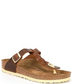 Birkenstock Women's Gizeh Braided Oiled Leather Thong Sandals | Dillard's Casual Leather T-strap Sandals With Textured Footbed, Leather T-strap Sandals With Cushioned Footbed, Adjustable T-strap Sandals With Leather Footbed, Brown Leather T-strap Sandals With Leather Footbed, Adjustable Leather T-strap Sandals With Leather Footbed, Brown T-strap Sandals With Cushioned Footbed And Adjustable Fit, Brown Adjustable T-strap Sandals With Cushioned Footbed, Adjustable Brown T-strap Sandals With Cushioned Footbed, Brown T-strap Sandals With Leather Sole