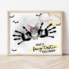 Handprint Bat Craft | Handprint Art Halloween | Ollie + Hank Baby Crafts Halloween, October Handprint Art, Halloween Baby Crafts, Fall Crafts For Infants, Handprint Art Halloween, Kids Holiday Art, Fall Handprint Art, Halloween Handprint Art, Crafts For Infants