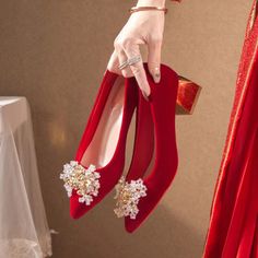 Wedding shoes high heels, coarse heel low heel red suede bride shoes, pointed single shoes wedding shoesMaterial:velvet,rubberColor:as pictureStyle:wedding shoesFeatures:diamondSize:35,36,37,38,39 Elegant Banquet Heels With Block Heel, Elegant Block Heel Heels For Banquet, Elegant Pointed Toe Heels For Banquet, Elegant Low Heel Block Heels For Prom, Elegant Closed Toe Block Heels For Prom, Elegant Low Heel Court Shoes For Prom, Red Pointed Toe Court Shoes For Wedding, Elegant High Heel Block Heels For Prom, Red Wedding Shoes Brides Low Heels