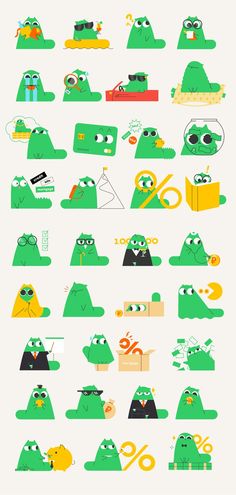 an illustrated poster with many different shapes and sizes