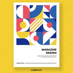 a magazine cover with colorful geometric shapes