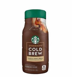 starbucks's cold brew coffee is shown on a white background