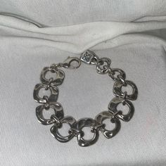 Like New, No Scratches. This Is A Heavy Bracelet Weighing 60.92 Grams. 8 1/8” Long Hammered Silver, Womens Jewelry Bracelets, Link Bracelets, 50 %, Like New, Women Jewelry, Bracelet, Sterling Silver, Silver