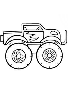 the monster truck coloring page for kids