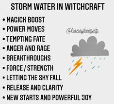 a poster with the words storm water in witchcraft