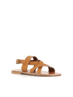 Tan leather sandal by K. Jacques, featuring by crossed leather straps. Unlined interior. Leather sole. Heel: 1 cmComposition: Leather Tan Leather Sandals, Chrome Hearts, Engineered Garments, Online Bags, Strappy Sandals, French Fashion, Boat Shoes, Luxury Boutique, Beautiful Shoes