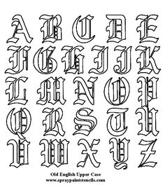 an old english upper case alphabet