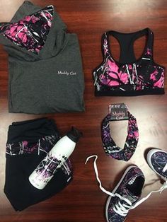 The perfect combination of style & attitude... #MuddyGirl #LifestyleCamo #Pink #Camo #Fitness Camo Clothes, Clothes Country, Girl Camo, Moon Shine