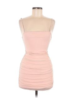 Shein Cocktail Dress Size: Medium Pink Dresses - used. 90% POLYESTER, 10% SPANDEX, Bodycon, Square, Solid, Short, Sleeveless | Shein Cocktail Dress - Bodycon: Pink Solid Dresses - Used - Size Medium Ruched Mini-length Bodycon Dress, Ruched Bodycon Mini Dress, Pink Cocktail, Pink Cocktail Dress, Pink Dresses, Pink Solid, Dress Bodycon, Solid Dress, Cocktail Dress