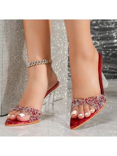 Rubber sole
Heel height: 3.15"(8cm)
Slip On Mule Sandals
Pointed Toe & Clear Strap with RhinestoneWomen's Clear Kitten Heels Mule Slides Sandals Rhinestone Open Pointed Toe Dress Wedding Shoes Red Cool,Elegant,Glamorous,Sexy,Vacation,Fashionable   PU Leather Plain Mules   Women Shoes, size features are:Bust: ,Length: ,Sleeve Length: Mule Slides, Mules Women, Womens Wedding Shoes, Slides Sandals, Mule Sandals, Dress Wedding, Womens Heels, Wedding Shoes, Mule