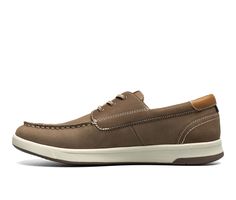 The Florsheim Crossover Moc Toe Boat Shoe features a soft nubuck leather upper, a stylish white cup sole, and an eye-catching leather heel patch. On deck or dockside, the Crossover has the versatile style to tackle all your summer adventures. Soft Full Grain Nubuck Leather upper, Elastic no-tie laces for easy slip on entry, Approx. 1\ flat sole, Round Moc Toe, Fully cushioned ComfortTech footbed with anti-odor treatment, Supacush Midsole™ with a hyper elastic compound for cushioning and energy r No Tie Laces, White Cups, Boat Shoe, Summer Adventures, Nubuck Leather, Athletic Fits, Shoes Men, Versatile Style, Mens Fitness