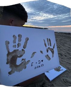 Sandy hand prints on canvas Beach Date, Night Couple, Cute Canvas Paintings, Cute Canvas, Canvas Painting, Canvas