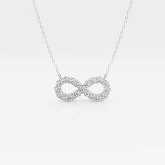 Life comes with endless possibilities and this infinity necklace will remind you of just that. Dazzling lab grown diamonds are in set in the metal of your choice. Wear it as a symbol of the infinite power of love. Grown Brilliance, Symbol Necklace, Fashion Pendant, Pearl And Diamond Earrings, White Gold Chains, Infinity Necklace, Pearl Diamond, Delicate Necklace, Conflict Free Diamonds