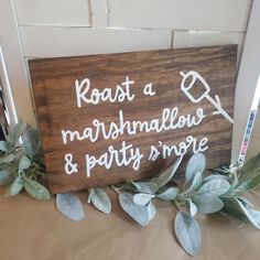 This listing is for a beautiful, hand painted wood wedding s'more sign. Size: 12x8 in.  HOW TO ORDER: If you would like a different size or color please send us a convo. SEE MORE OF OUR WEDDING SIGNS AT: https://www.thepeculiarpelican.etsy.com WANT 5% OFF?  Follow us on Social Media. 1. Follow us on Pinterest & pin 3 of our signs onto your boards: www.pinterest.com/peculiarsigns 2. Follow us on Instagram: @thepeculiarpelican Once you have done this, email us to redeem your special offer. You mus Backyard Barbeque Wedding, May Wedding Ideas Outdoor, Smores Wedding Sign, Smores Sign For Wedding, S'more Signs Wedding, Camp Style Wedding, S’mores Wedding, Letter Sign Ideas, S’mores Bar Wedding