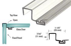 an image of a glass door frame with measurements