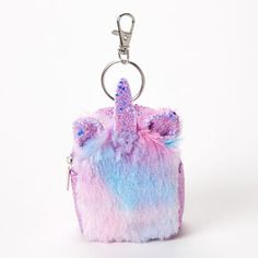 Mini Backpack Keychain, Fuzzy Bag, Charm Tattoo, Tattoo Choker Necklace, Unicorn Accessories, Unicorn Fashion, Backpack Keychain, Girls Keychain, Unicorn And Glitter