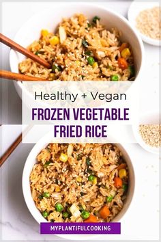 healthy and vegan frozen vegetable fried rice