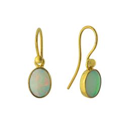 Cloud Opal Earrings: classic and sophisticated, this contemporary design is suitable for any occasion. 24k gold vermeil with iridescent #opal. $62 with coupon code "Birthstone"  #opalsale #birthstonesale #dropearrings #earringsale #jewelrysale #opaljewelry #museumofjewelry Formal Ethiopian Opal Gold Jewelry, Formal Gold Ethiopian Opal Jewelry, Modern Gold Cabochon Earrings, Oval Opal Earrings For Formal Occasions, Formal Oval Opal Earrings, Elegant Ethiopian Opal Earrings As Gift, Teardrop Opal Earrings In Gold, Gold Opal Round Earrings, Opal Yellow Gold Earrings For Gifts