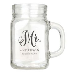 a glass jar with the words, the future mrs roberts on it's side