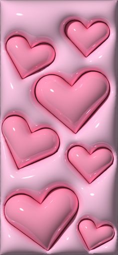 pink hearts are arranged in the shape of heart shapes