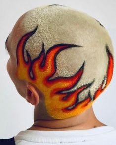 Flame Hair, Men Hair Color, Bald Hair, Hair Tattoos