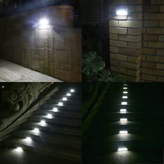 the steps are lit up with leds to illuminate their bright lights in the dark