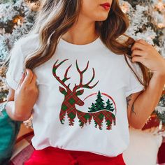 Deer Shirt, Christmas Deer Shirt, Christmas Couple Shirt, Family Christmas Shirt, Christmas Shirt, Deer Christmas Family Shirt We use only high quality vinyl material for print. Please be advised before your order. Thanks! 1️⃣ Select T-Shirt size from Drop Down menu. 2️⃣ Select your T-Shirt color from Drop Down menu. 3️⃣ Choose your quantity as much as you want. 4️⃣ Click ADD TO CART. And, you can go back to add more shirts for your family members or friends or you can complete the checkout proc Christmas Festive Shirt With Graphic Print, Festive Christmas Graphic Print Shirt, White Festive Christmas Shirt, White Festive Shirt For Christmas, Casual Christmas Festive Shirt, White Short Sleeve Christmas Shirt, White Casual Christmas Shirt, Festive Christmas Cotton Shirt, Festive Winter Short Sleeve Shirt