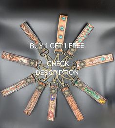 four different belts with the words buy 1 get 1 free check description