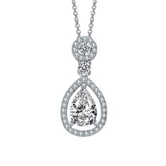 "Add a beautiful new piece to your daily look with this sterling silver cubic zirconia pear drop necklace. Add a beautiful new piece to your daily look with this sterling silver cubic zirconia pear drop necklace. Pendant size: 27 mm x 14 mm Chain length: 16 in. with 2-in. extender Chain type: cable Metal: sterling silver Finish: polished Packaging: boxedSTONE DETAILS Stone type: cubic zirconia Total weight: 2 ct. Shape: pear, round Setting: prong Please note, due to the high value of this item, Pear-shaped Cubic Zirconia Drop Necklace With Diamond Cut, Teardrop Cubic Zirconia Necklace Fine Jewelry, Fine Jewelry Cubic Zirconia Teardrop Necklace, White Gold Cubic Zirconia Pear-shaped Drop Necklace, Pear-shaped Cubic Zirconia Drop Necklace With Brilliant Cut, Pear-shaped White Gold Drop Necklace With Cubic Zirconia, Teardrop Cubic Zirconia Diamond Necklace With Sparkling Stones, Classic Cubic Zirconia Drop Necklace For Anniversary, Cubic Zirconia Teardrop Pendant Diamond Necklace