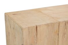 a close up of a wooden box on a white background