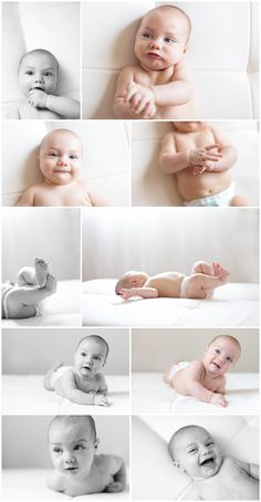 a collage of baby pictures with different expressions