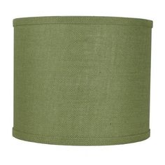 a green lamp shade on a white background