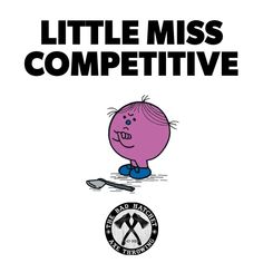 the little miss competitive book cover with an image of a cartoon character on it's face