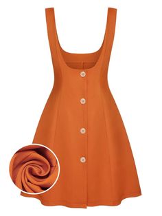 Orange 1960s Button A-Line Suspender Skirt | Retro Stage Vintage 60s Fashion, 1960s Fashion Women, 1960s Skirt, Retro Stage, Pencil Skirt Outfits, Orange Skirt, Standard Dress, Suspender Skirt, 1960s Fashion