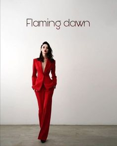 Women In Suits No Shirt, Red Pantsuit Women, Red Suits For Women, Modeling Poses, Woman In Suit, Business Photoshoot