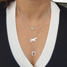 Metals Type: Zinc AlloyGender: WomenNecklace Type: Chains NecklacesChain Type: Snake ChainMaterial: MetalShape\\pattern: horse,heart,Horse shoe 3 Layer Necklace, Horse Keychain, Horseshoe Jewelry, Horse Bracelet, Horse Heart, Horse Earrings, Horseshoe Pendant, Equestrian Jewelry, Horseshoe Necklace