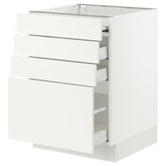 a white cabinet with three drawers on each side